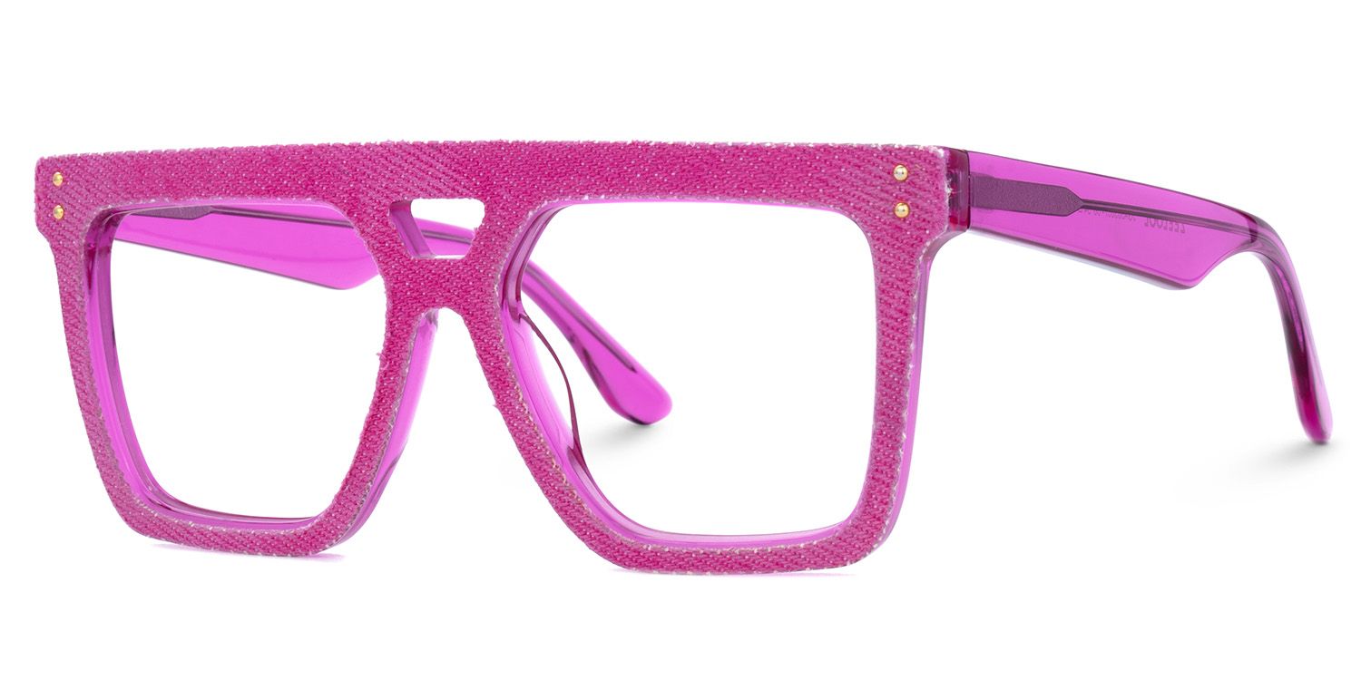 Rubin Hot Pink Denim Eyeglasses | ZEELOOL Canada1