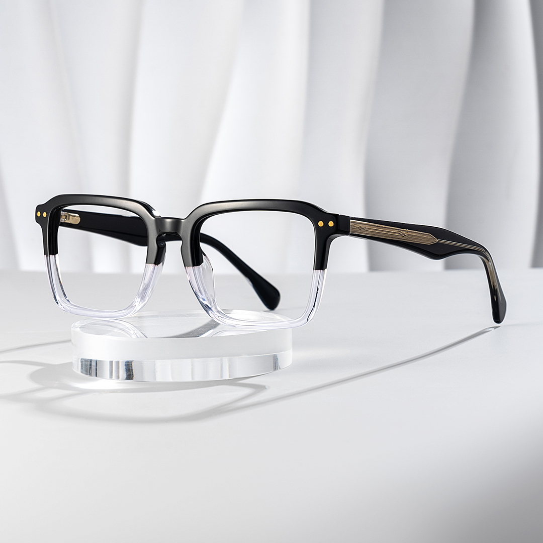 Vickerie Thin Black Crystal Glasses in Square Design | ZEELOOL Canada0