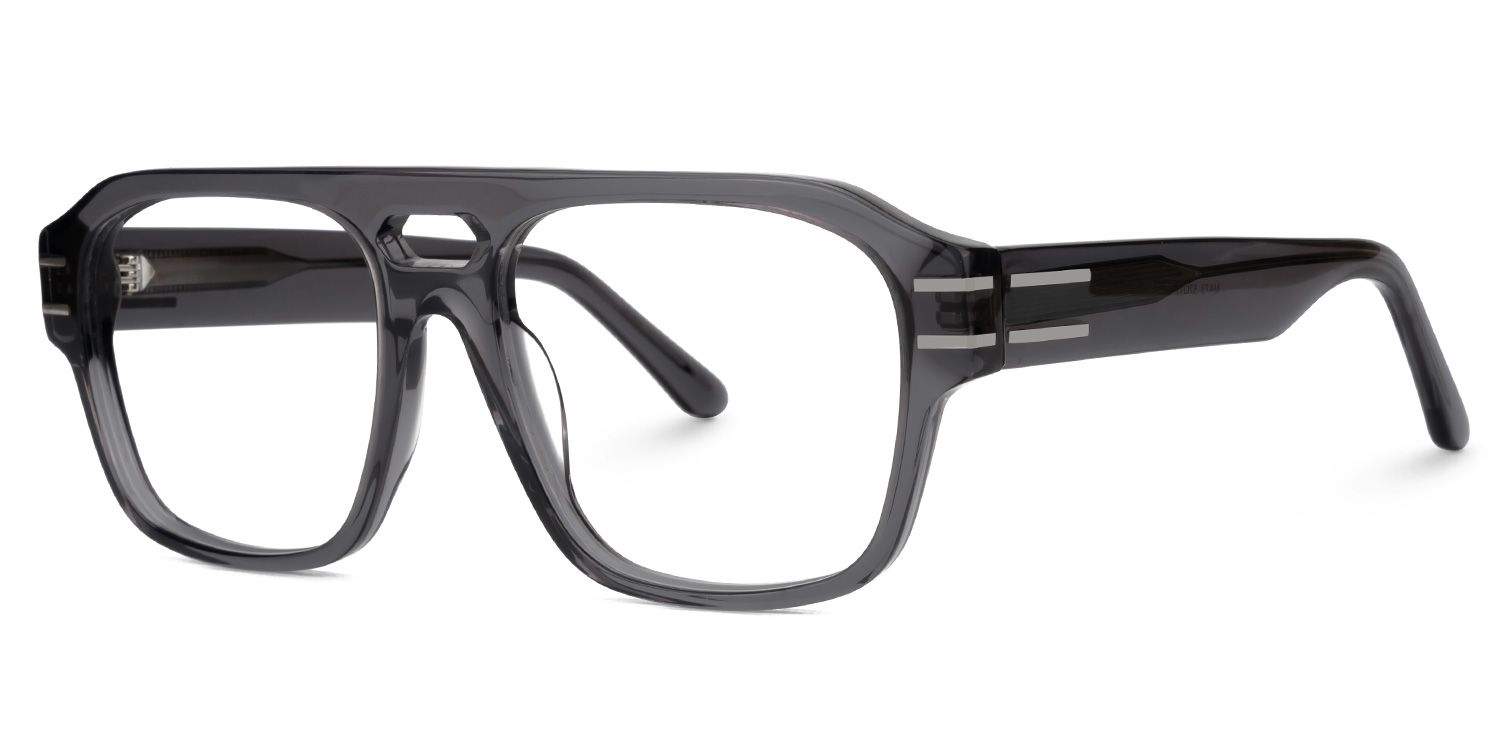 Haque Gray Eyeglasses with Aviator Shape | ZEELOOL Canada1