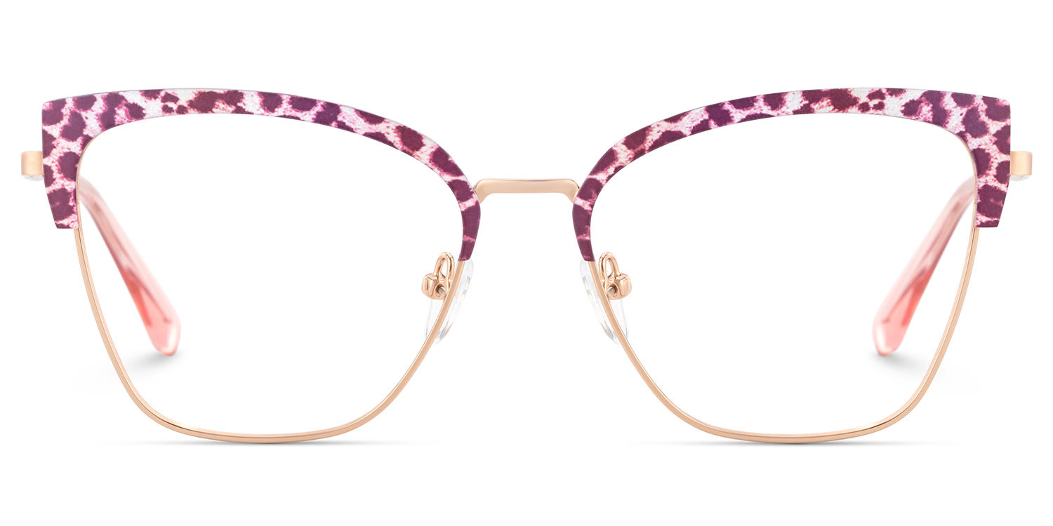 Harley Browline Pink Leopard Glasses1