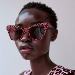 Ansyah Pink Leopard Cat eye Glasses5