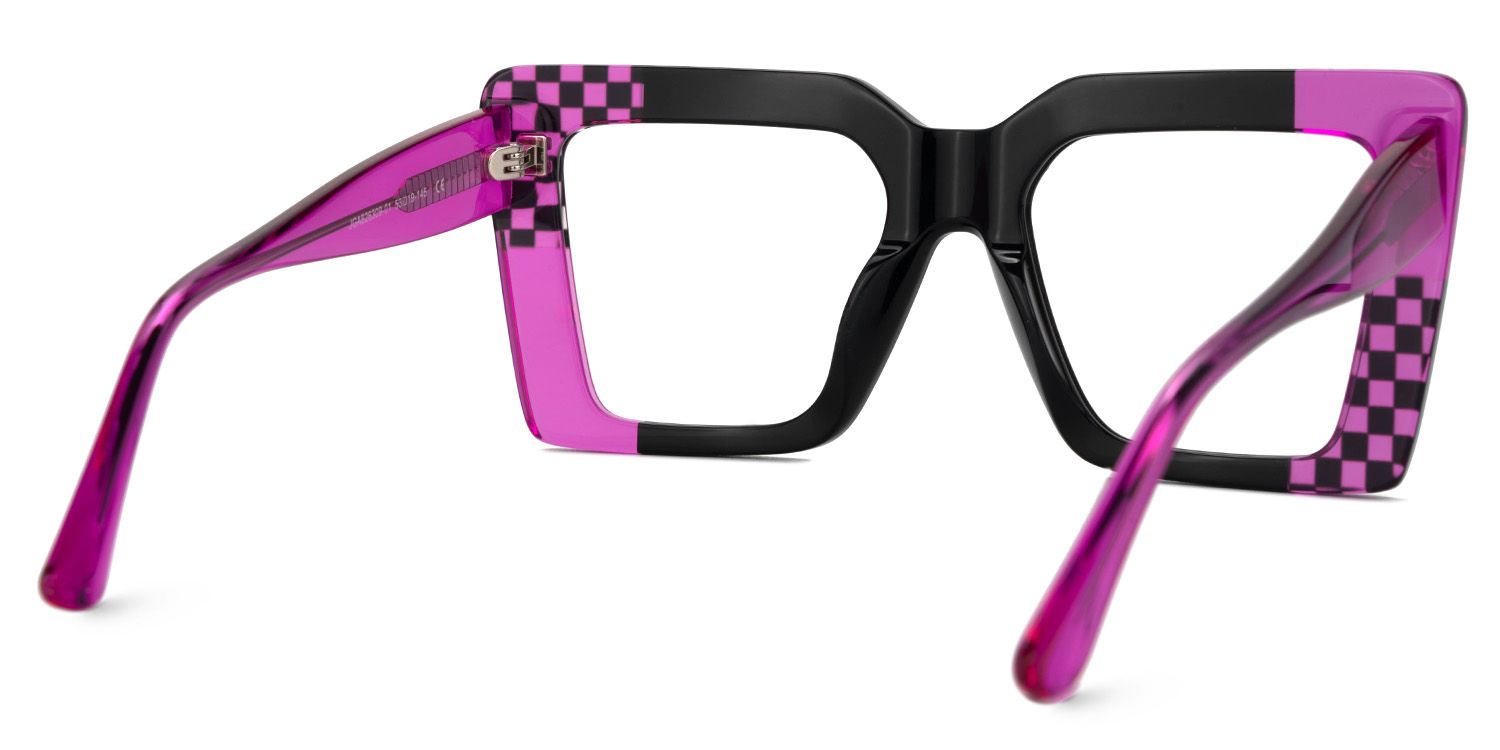 Shamika Large Purple and Black Glasses with Rectangle Frames | ZEELOOL Canada3