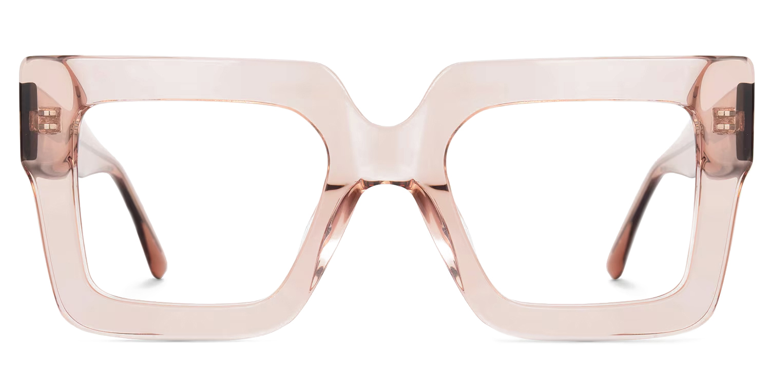 Brandon Champagne Eyeglasses and Square Wide Frames1