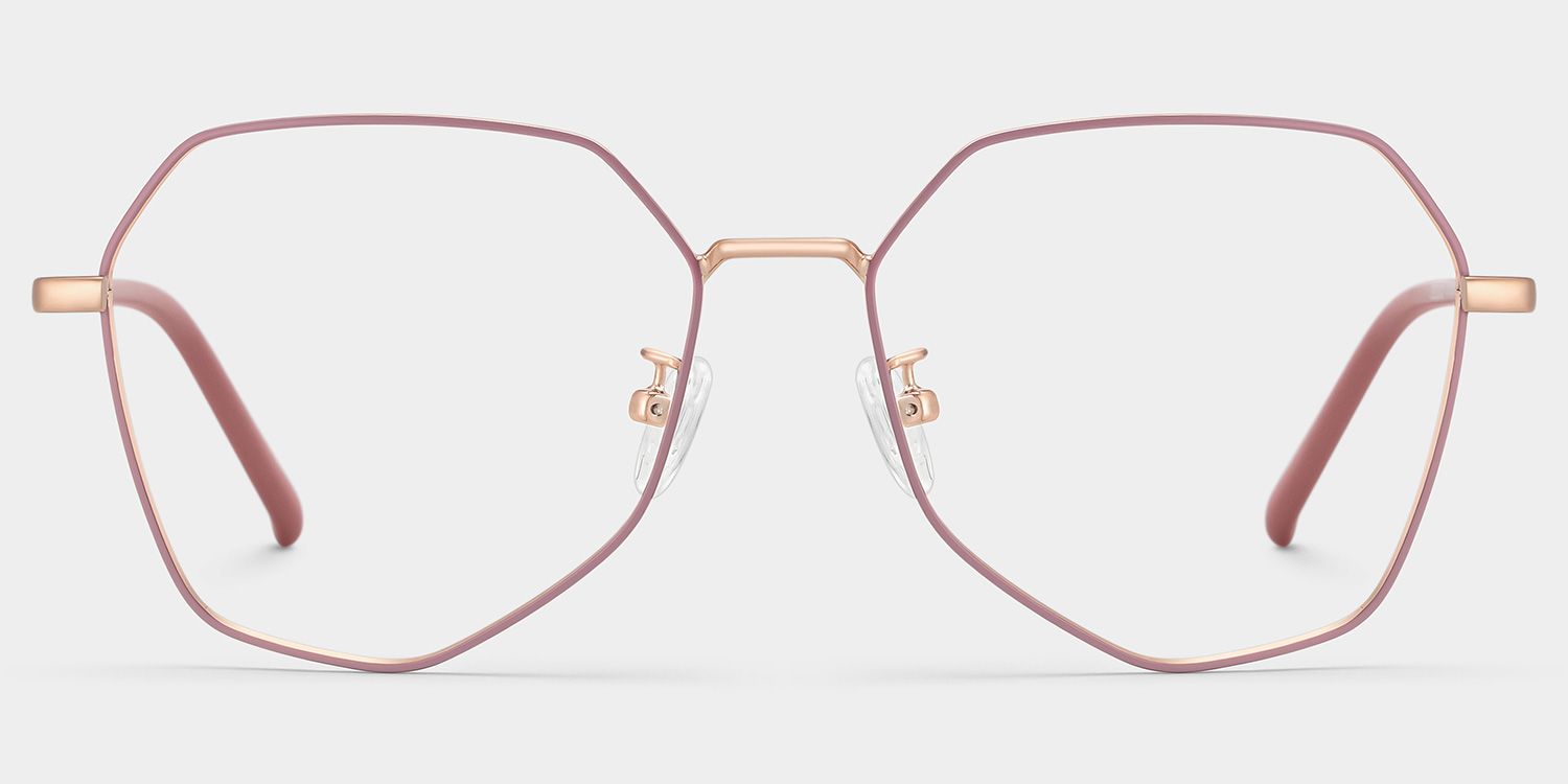 Bivins Geometric Pink Glasses | ZEELOOL Canada2