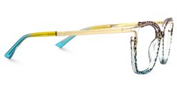 Sidibe Square Blue Leopard Glasses2