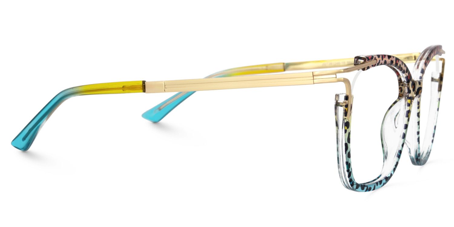 Spring hinges Sidibe Eyeglasses, Sidibe Blue leopard Glasses -Zeelool2