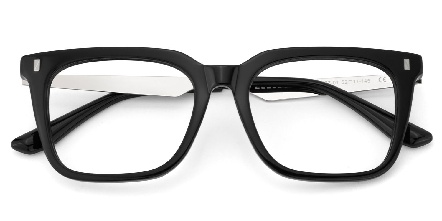 Brook Black Rectangle Prescription Glasses | ZEELOOL Canada2
