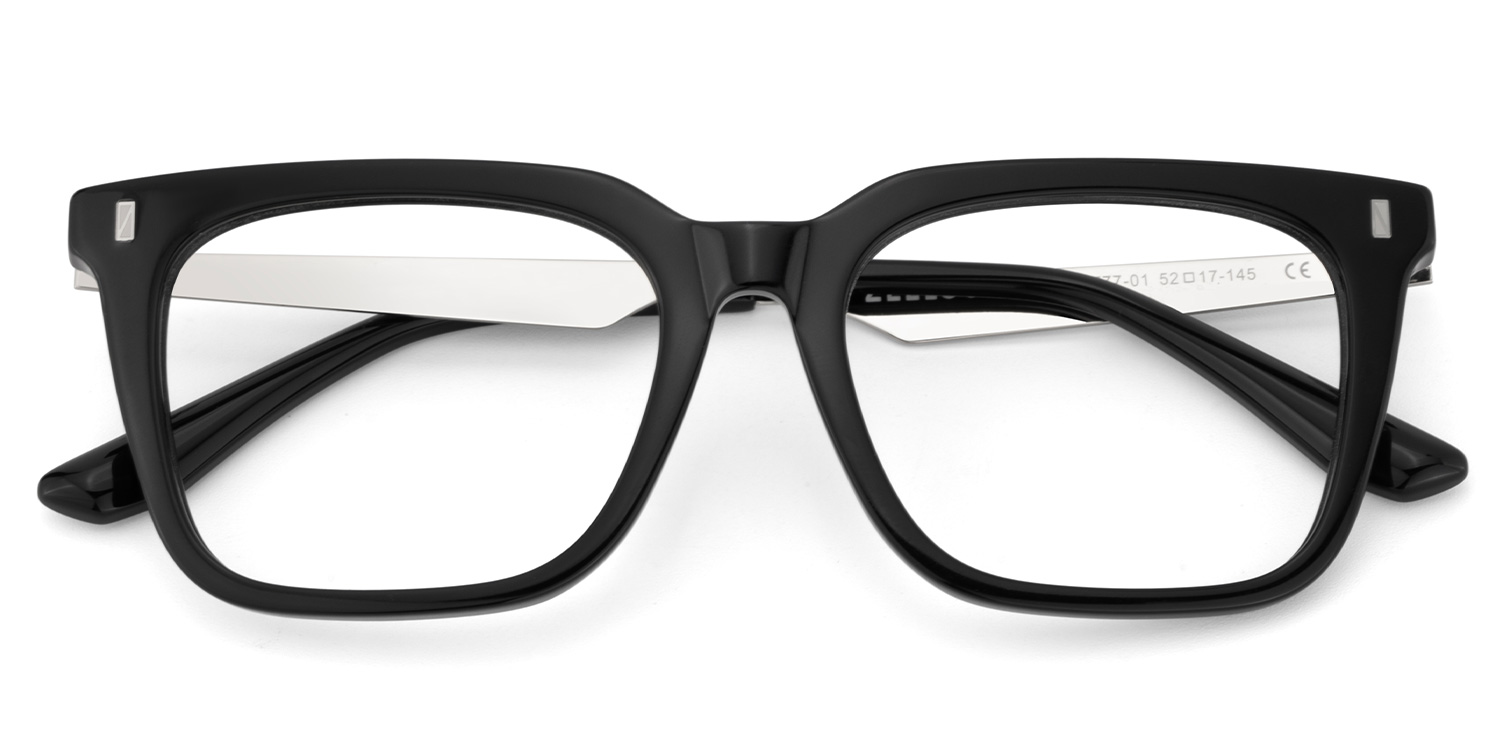 Brook Black Rectangle Prescription Glasses | ZEELOOL Canada2