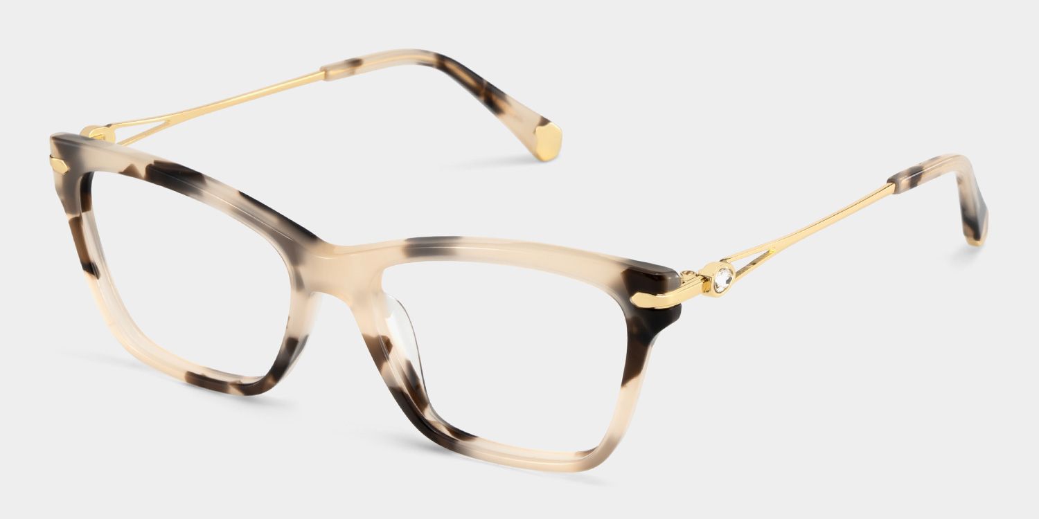 Cat eye Tortoise Eyeglasses- Amelia Mixed Frame Glasses3