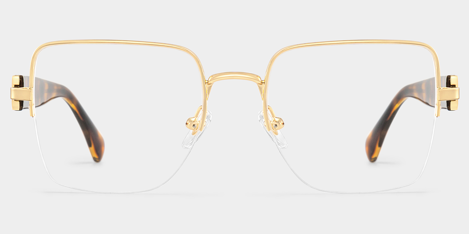 Lauren Gold Tortoise Frame Glasses with Square Frame Online | ZEELOOL0