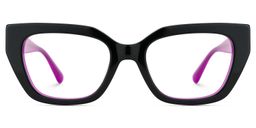 Flare Rectangle Black Glasses1