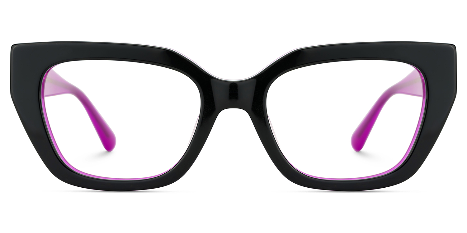 Flare Rectangle Black Glasses1