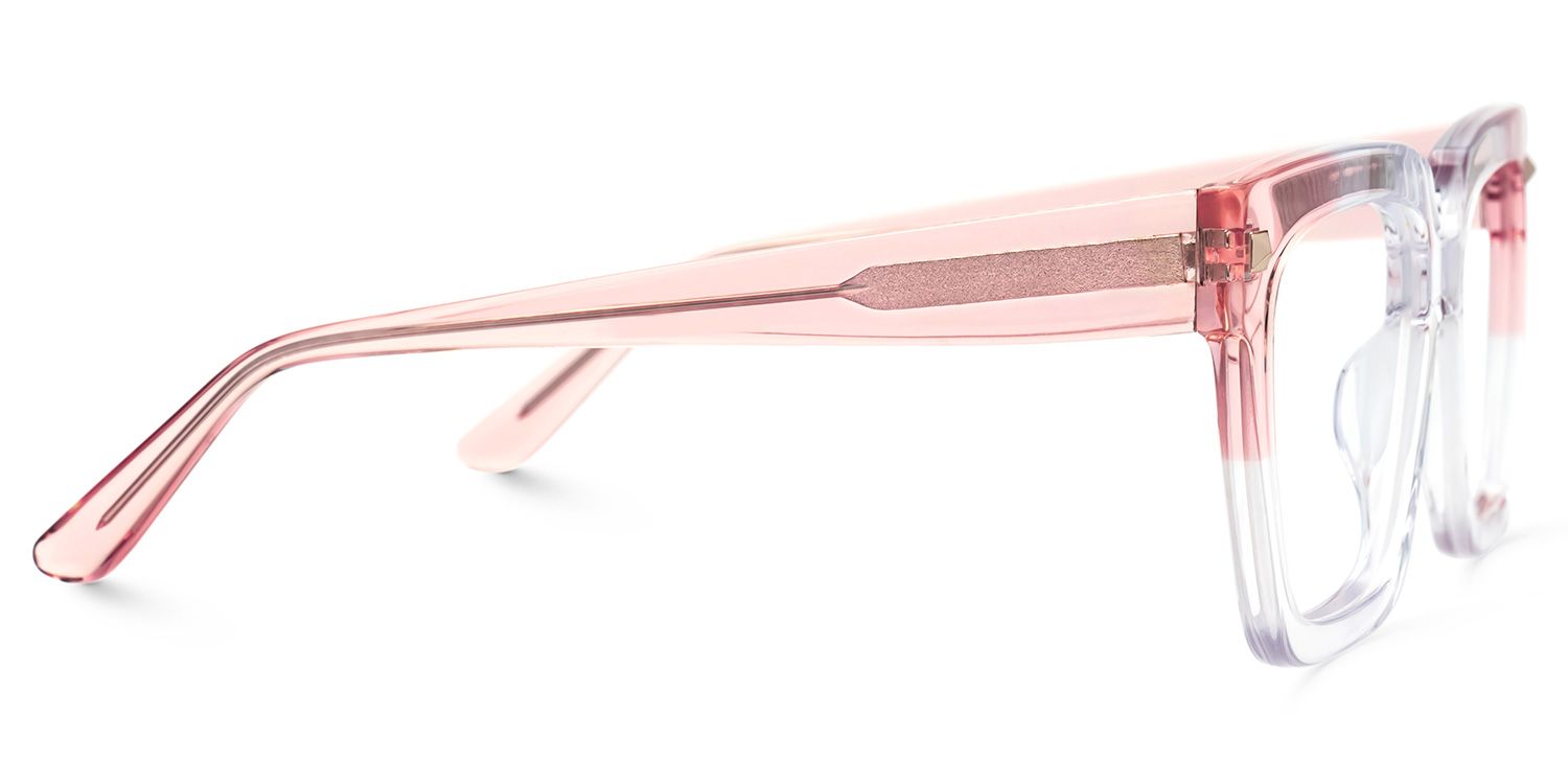 Glendalis Square Clear Frame with Pink Arms for Women | ZEELOOL Canada2