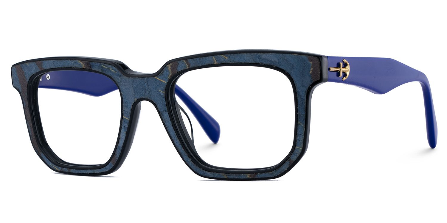 Matte Blue Eyeglasses Frames3