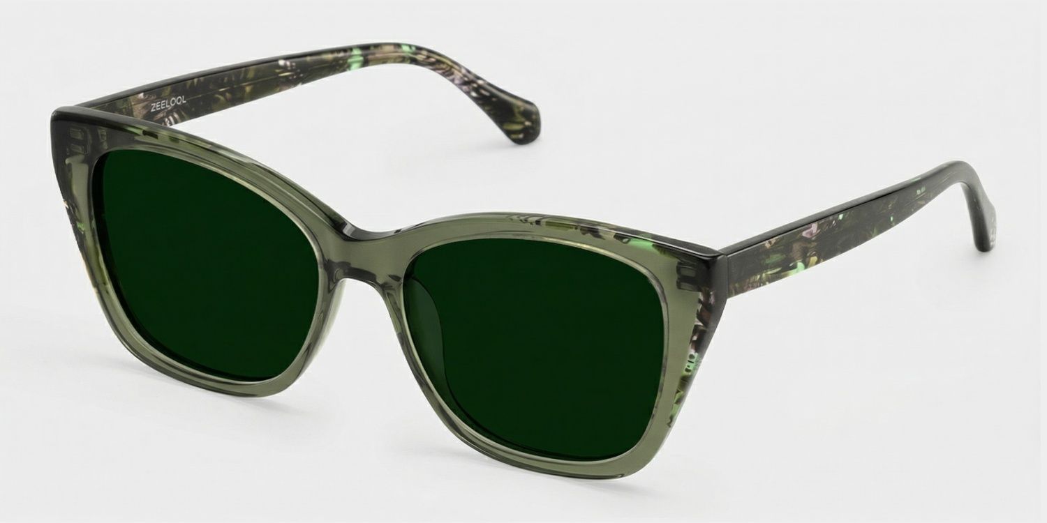 Maple Nature Green Butterfly Acetate Glasses for Spring | ZEELOOL3