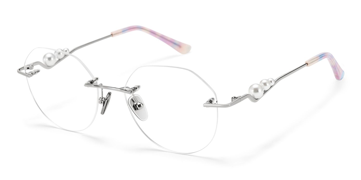 Wyatt Eyeglasses in Geometric Silver Frame | Zeelool2