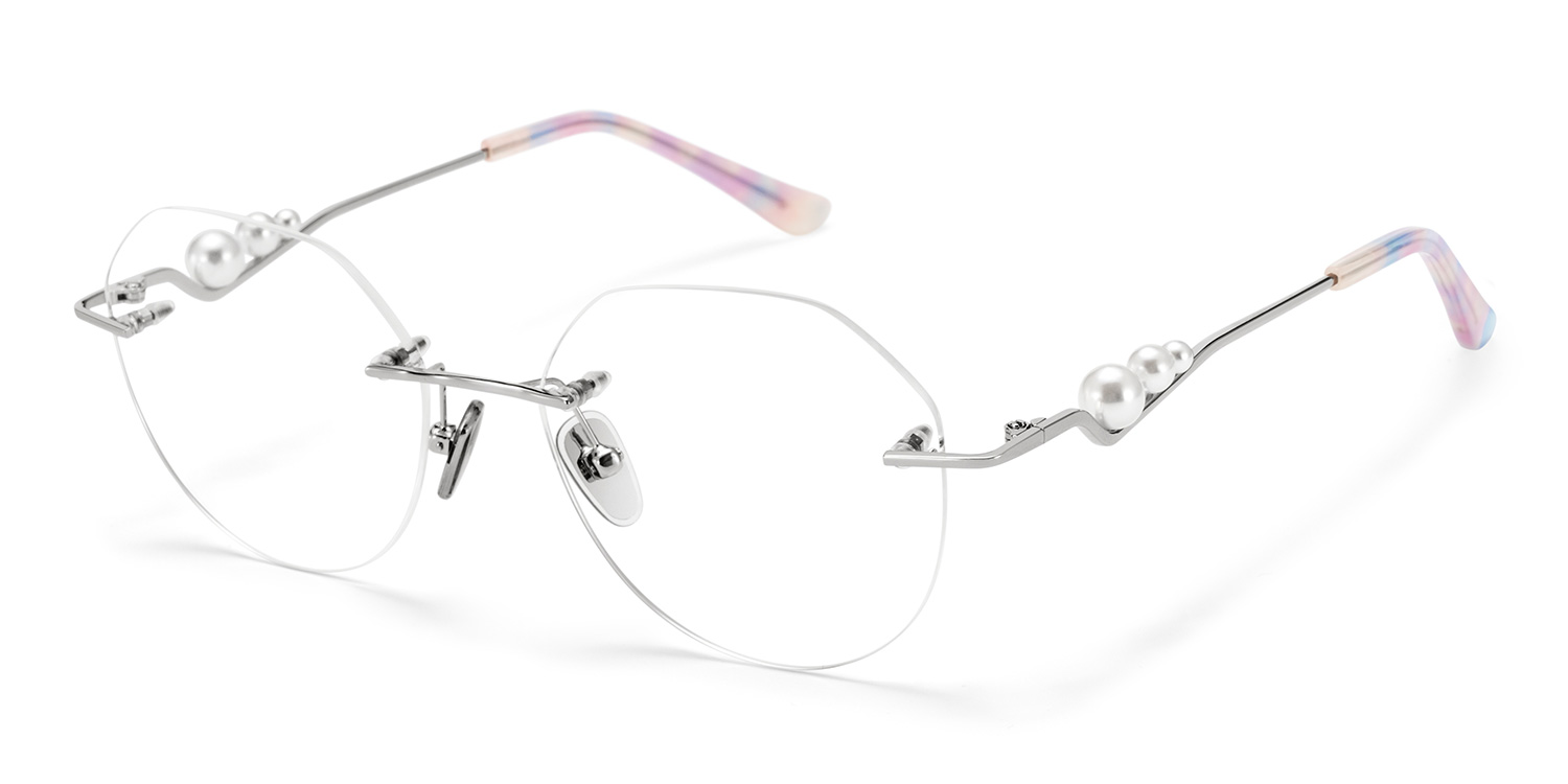Wyatt Eyeglasses in Geometric Silver Frame | Zeelool2