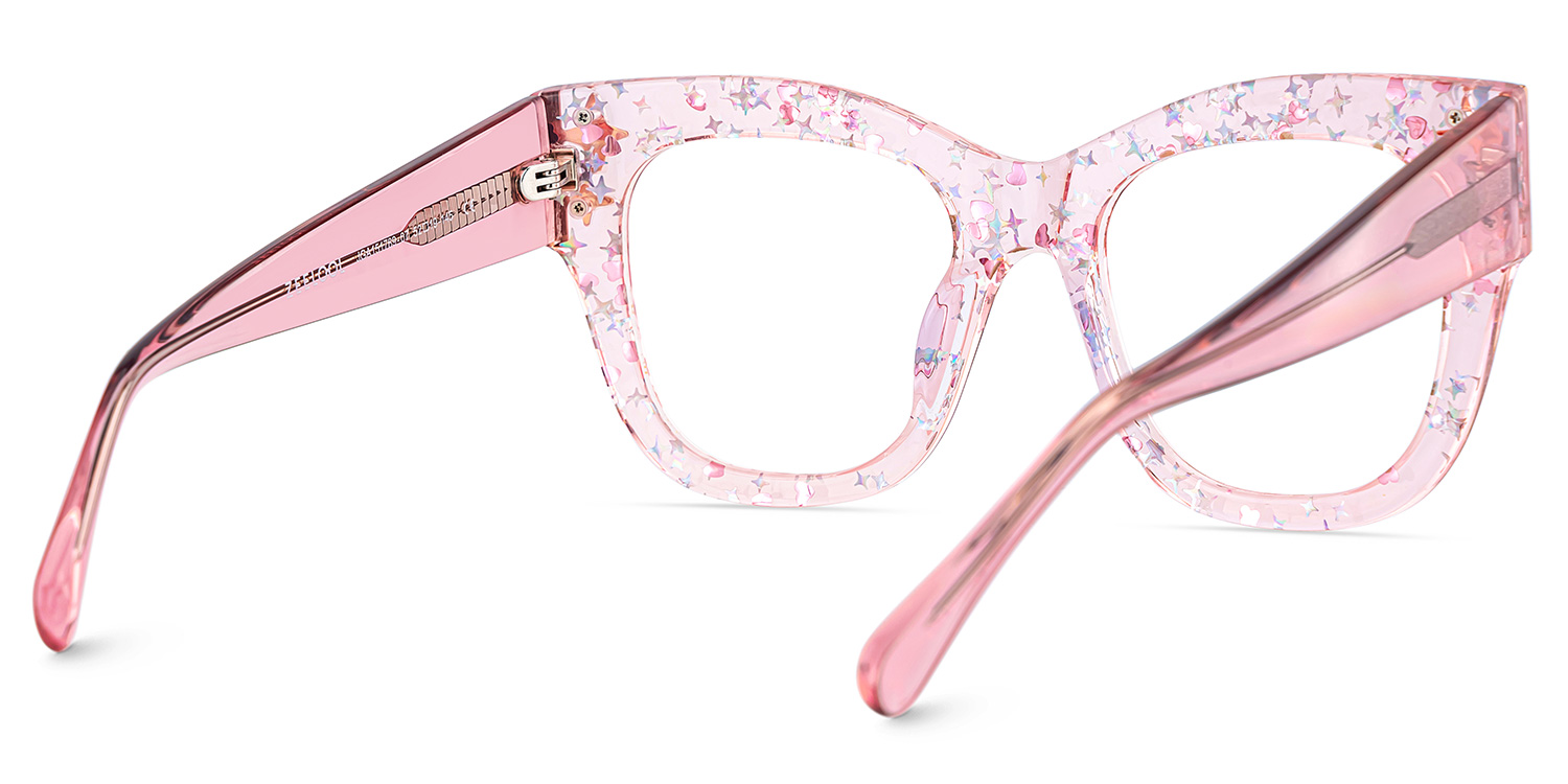 Minfia Square Pink Glasses6