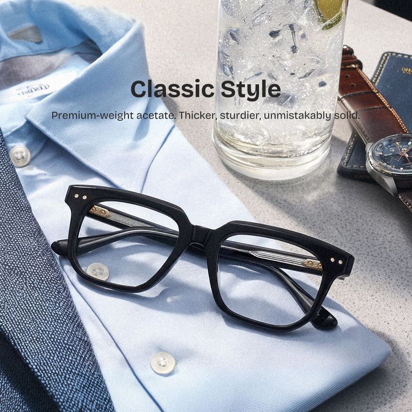 Michael Square Black Glasses