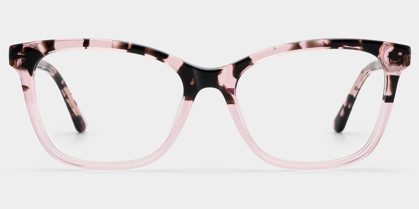 Bella Pink Tortoise Rectangle Glasses