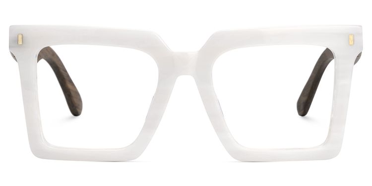 Pierre Square White Glasses