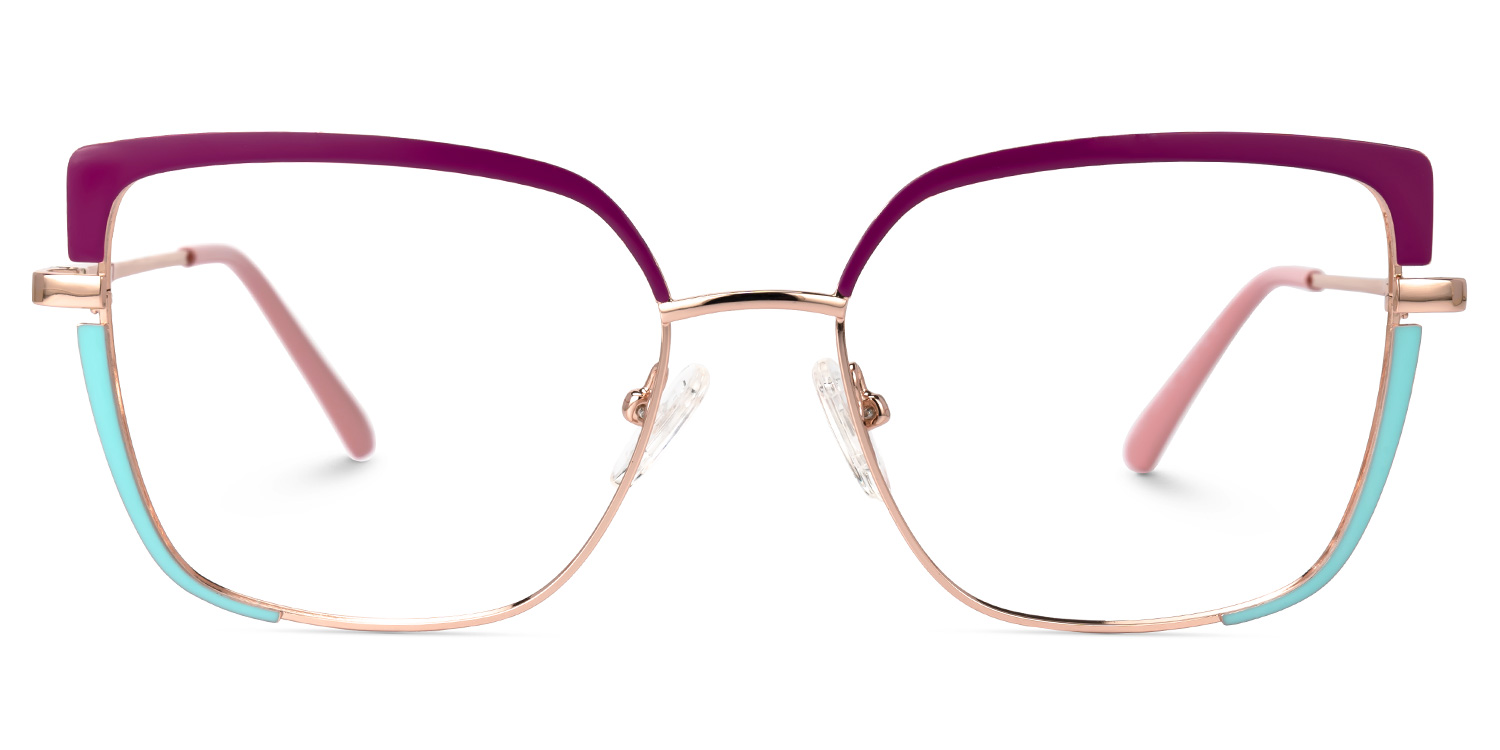 Grasso Square Two-Tone Eyeglasses and Thin Metal Frame0