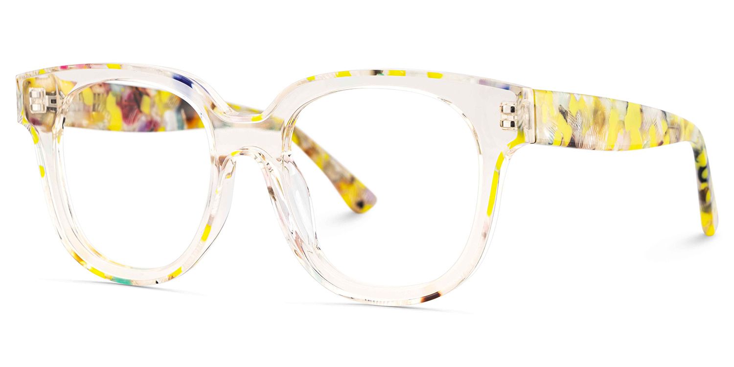 Jett Acetate Yellow Frame Glasses with Square Shape | ZEELOOL Canada3