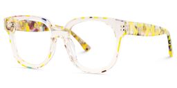 Jett Square Yellow Clear Glasses3