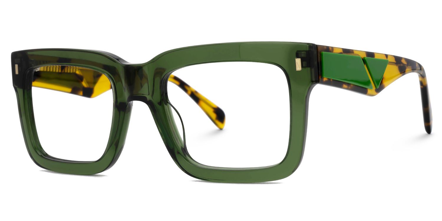 Square Shirmme Green Frames Designer Glasses1
