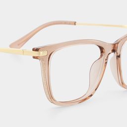 Selena Rectangle Beige Glasses4