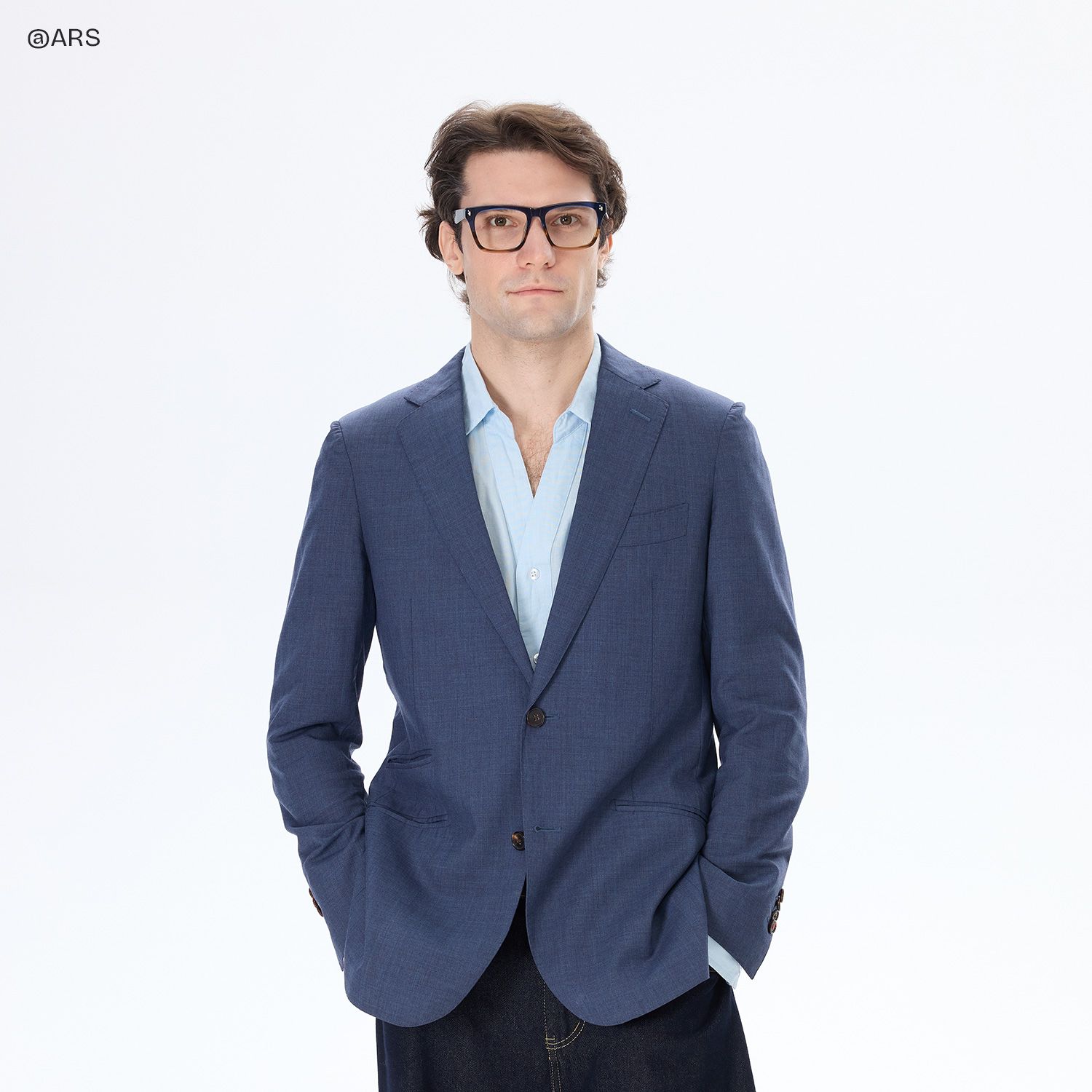 Rectangular Spectacle Frames with Brown Blue Color6