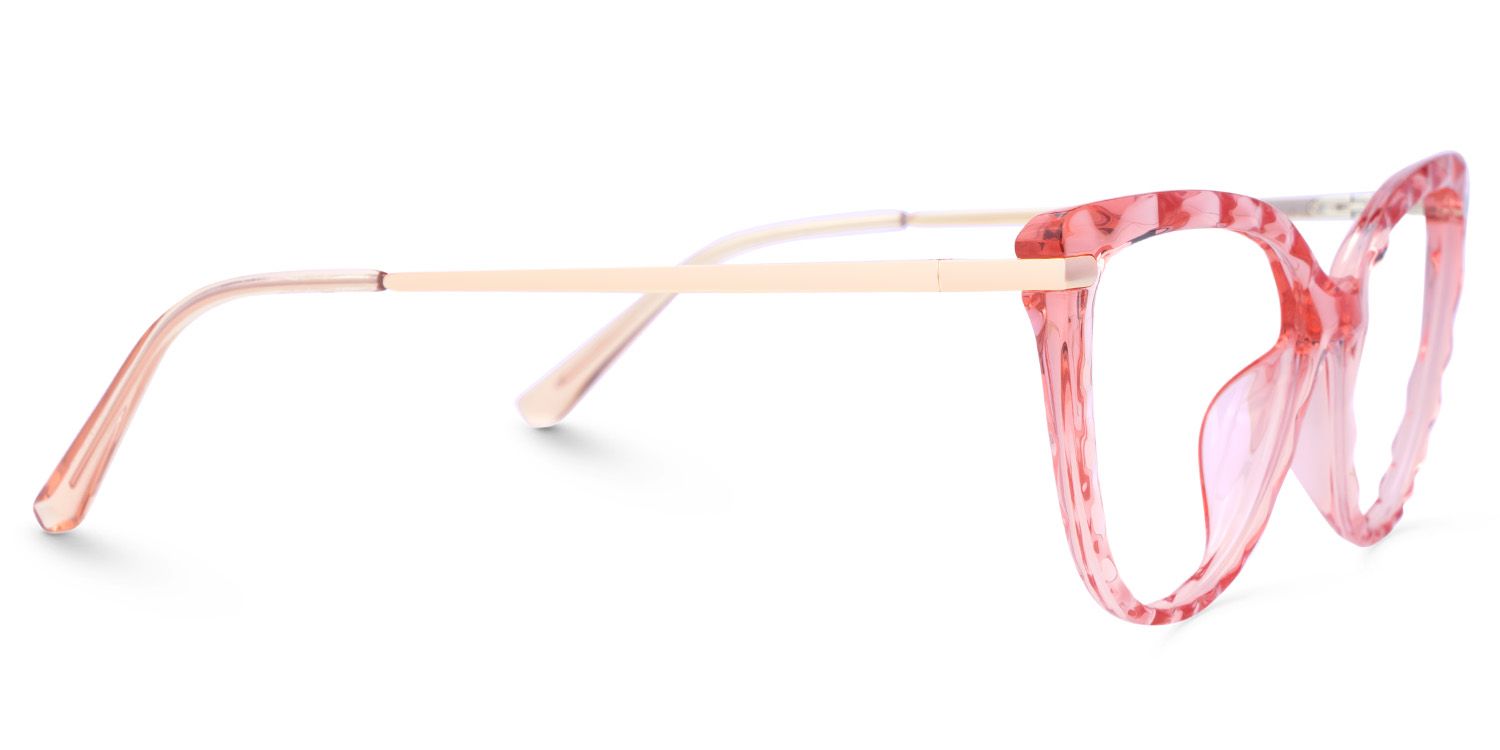Lucas Cateye Pink Glasses and Clear Frame2