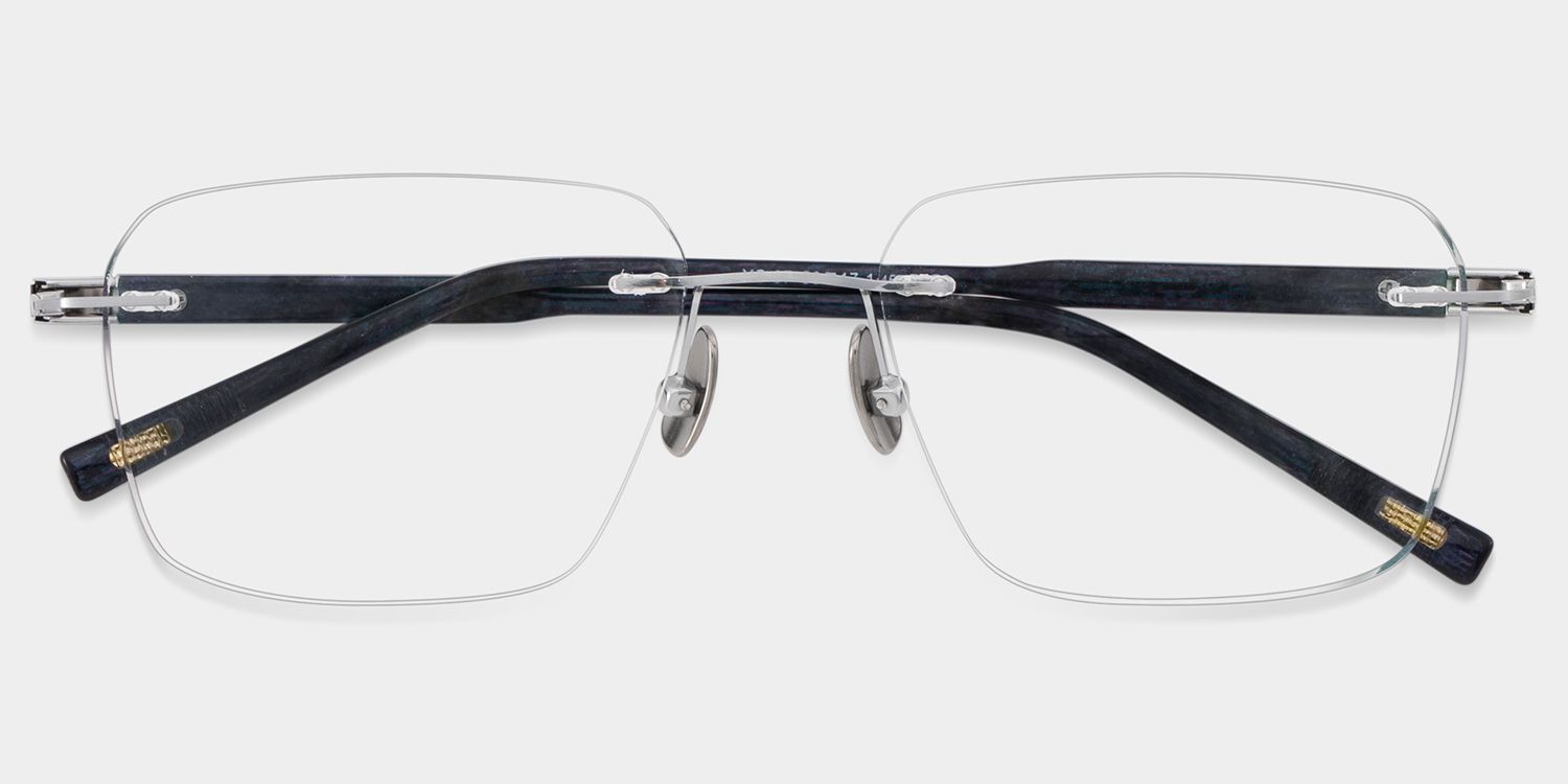 Claire Rectangle Silver Frame Eyeglasses for Man| ZEELOOL Canada3
