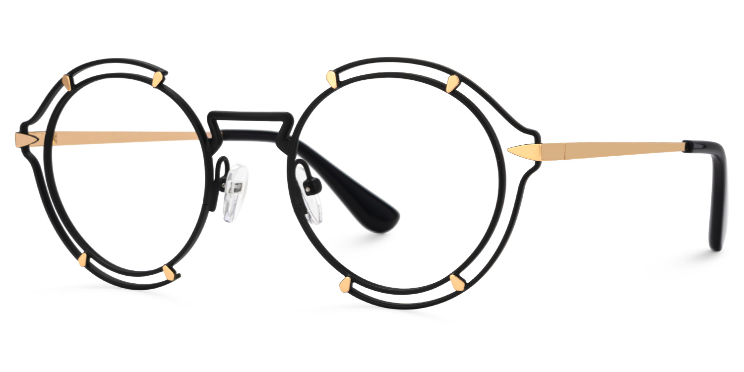 Frazer Round Black Glasses1