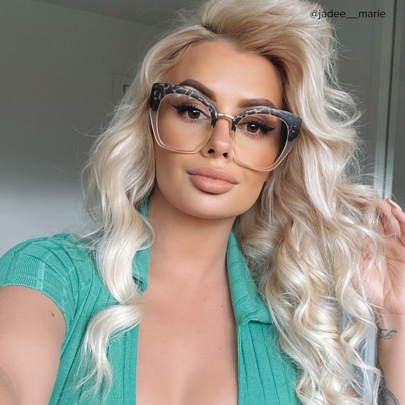 Denis Cat-eye Light Blonde Tortoise Frame Glasses7