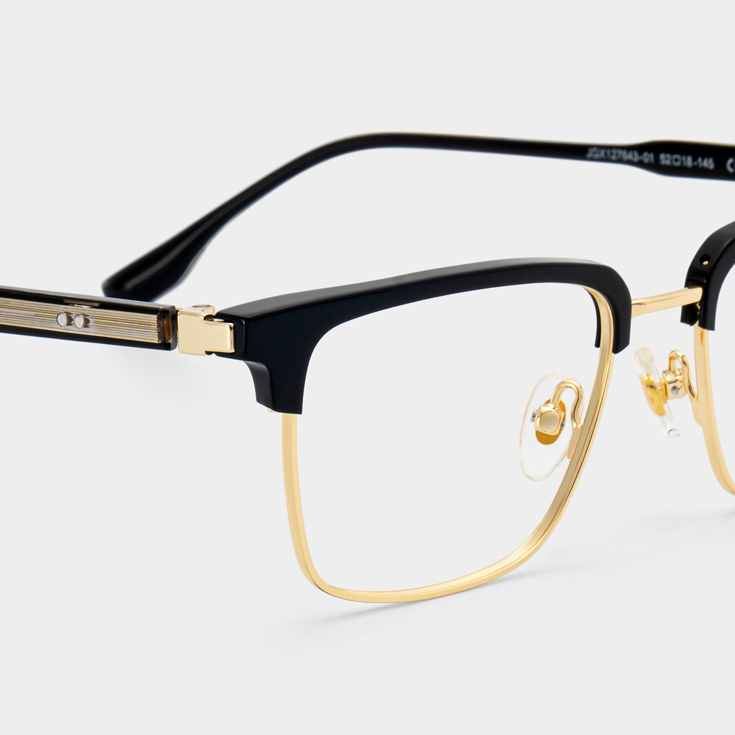 Audrey Black Eyeglasses with Gold Trim in Browline Shape | ZEELOOL CANADA5