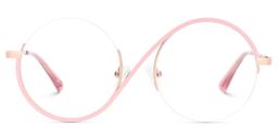 Flozif Pink Round Glasses0