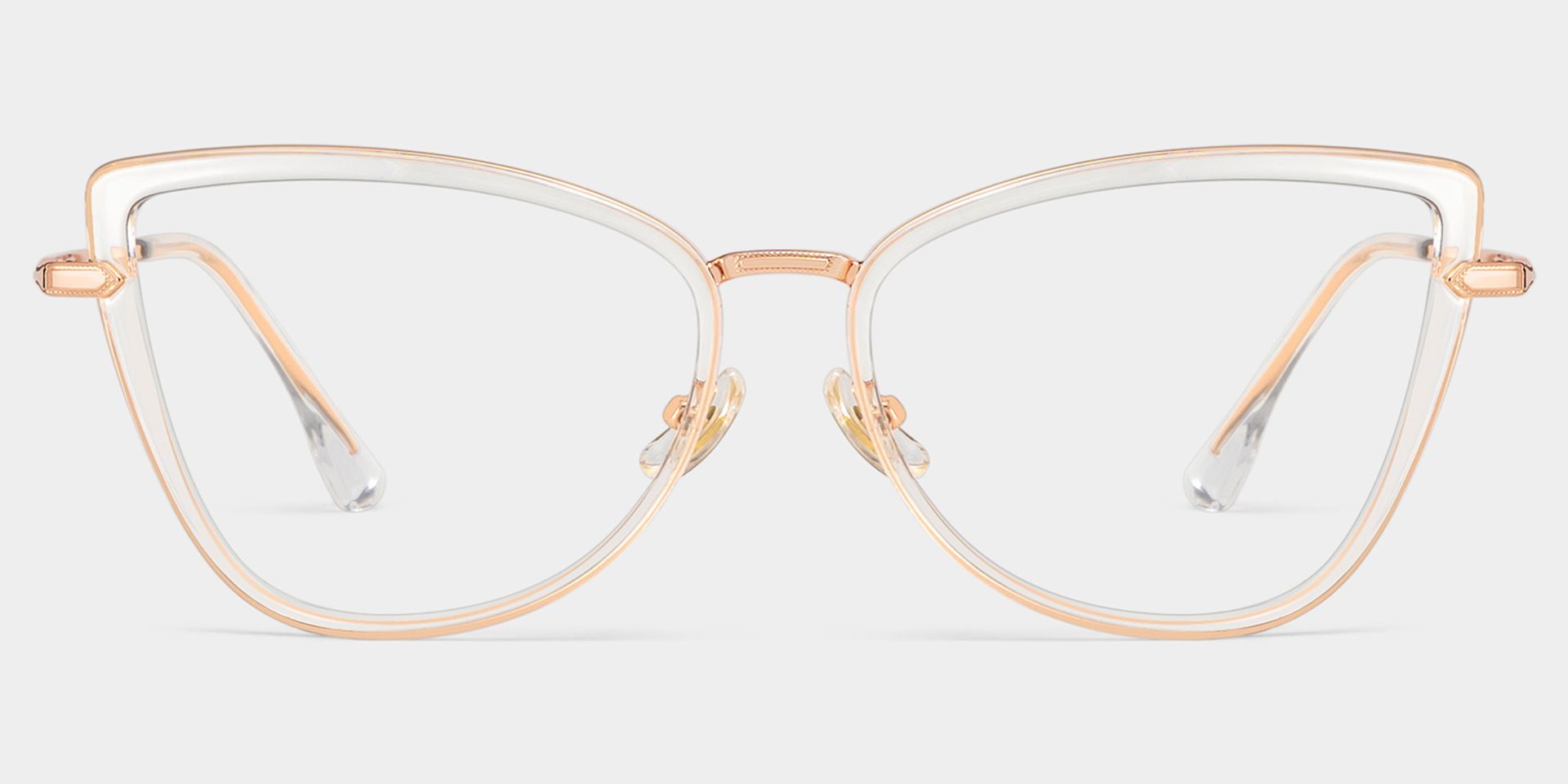 Cat eye Clear Eyeglasses- Sloane Mixed Frame Glasses0