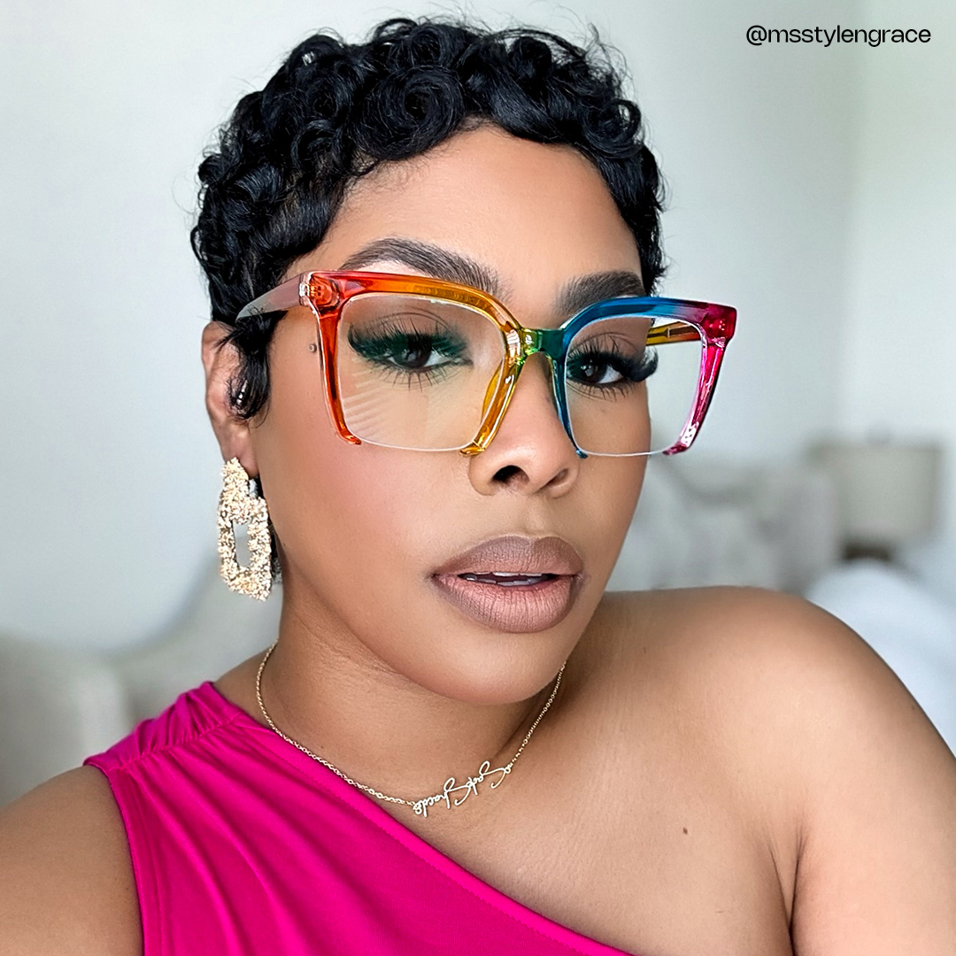 ZEELOOL Misty Square Colorful Glasses