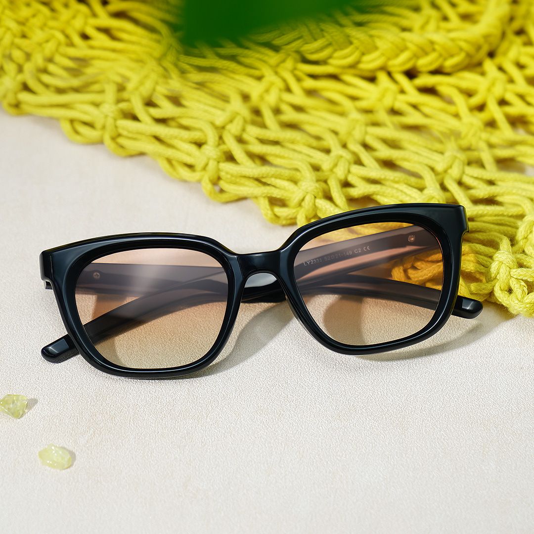 Lyric black Frame Polarized Sunglasses with rectangle Style Online | ZEELOOL Canada0