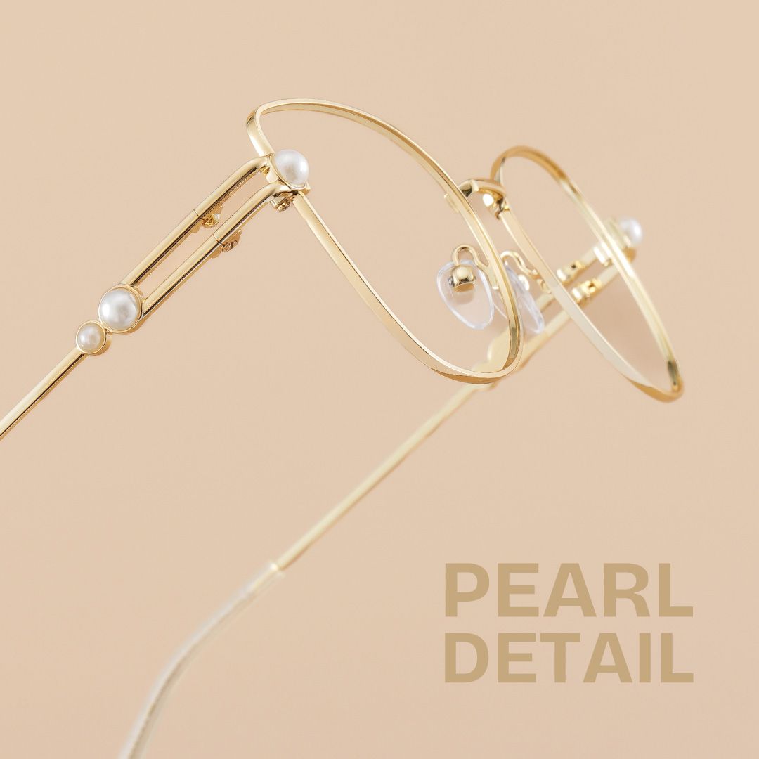 Gaga Eyeglasses in Cat Eye Gold Frame | ZEELOOL Canada1