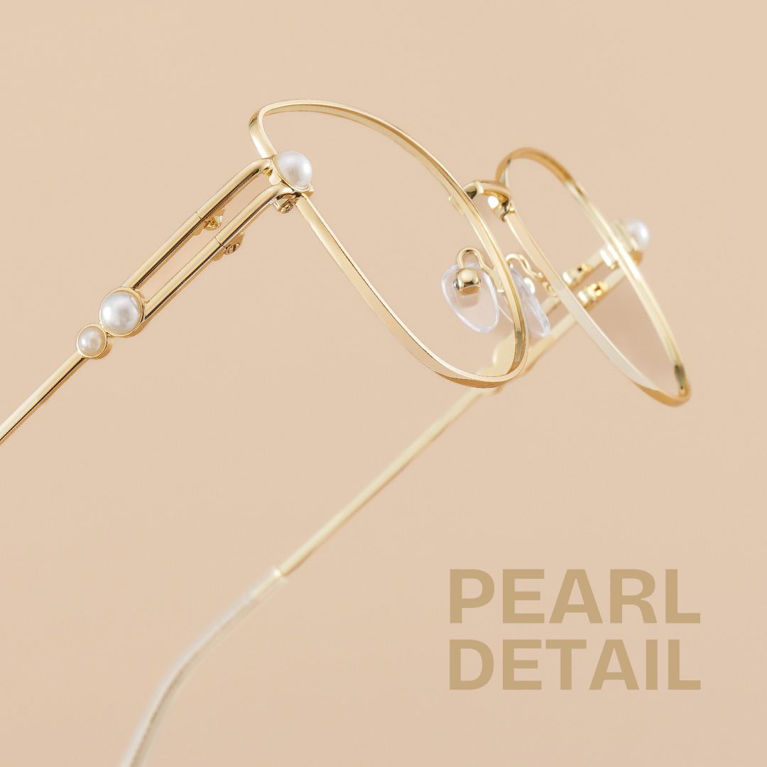 Gaga Eyeglasses in Cat Eye Gold Frame | ZEELOOL Canada1