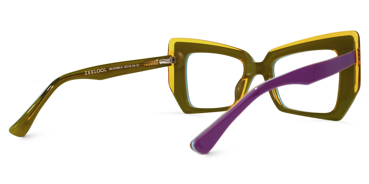 Verdejo Geometric Purple Eyeglasses and Glasses Frame3