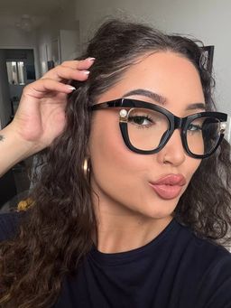 Pearl Cateye Black Glasses12