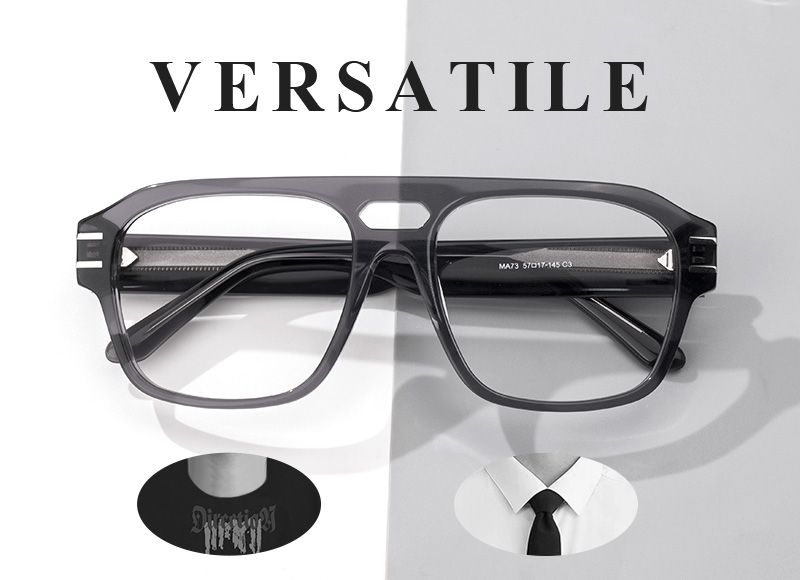 Haque Gray Eyeglasses with Aviator Shape | ZEELOOL Canada4