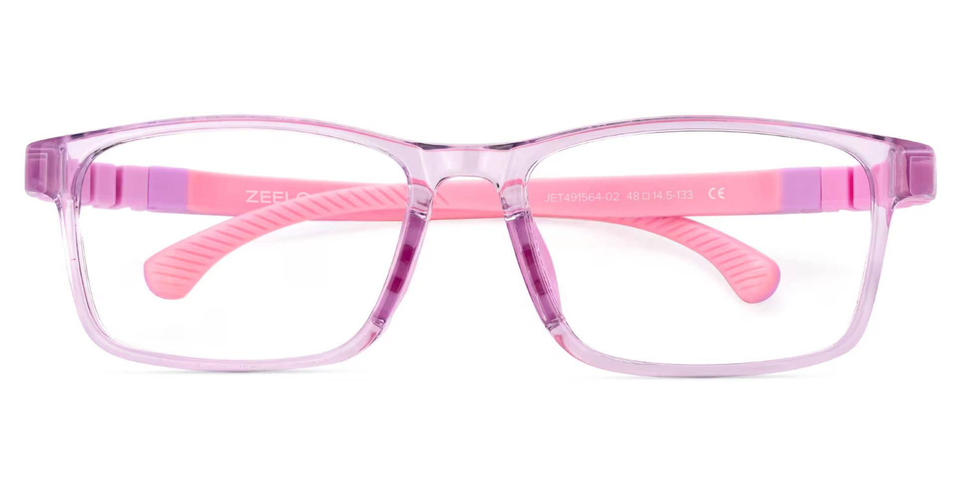 Arddin Rectangle Purple Frame Eyeglasses for Tweens0