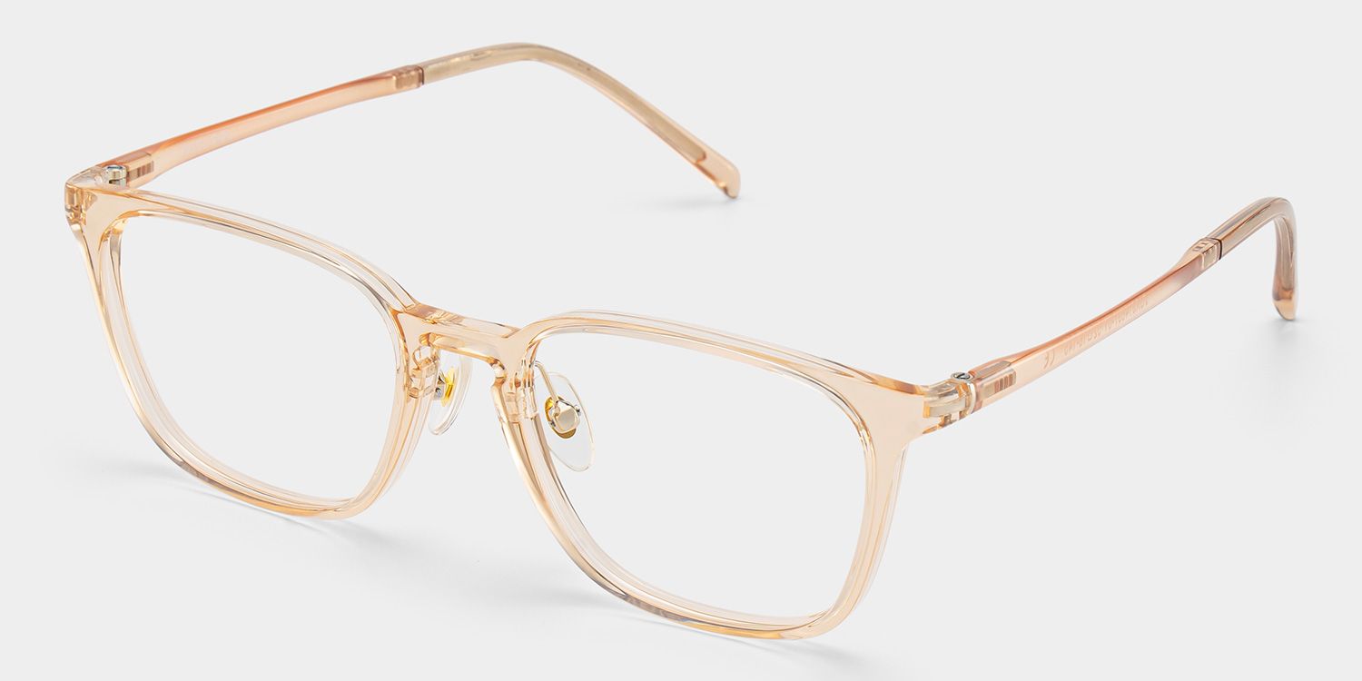 Lily Rectangular Round Glasses in Light Yellow Frame | ZEELOOL CANADA3