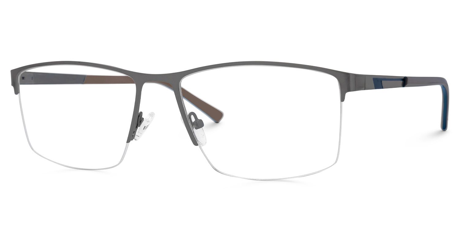 Graniela Eyeglasses in Rectangle Gray Frame | ZEELOOL Canada1