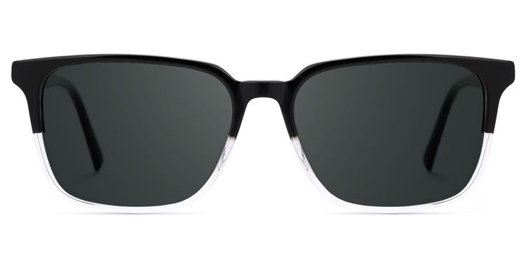 Barnhill Black-Clear Square Sunglasses