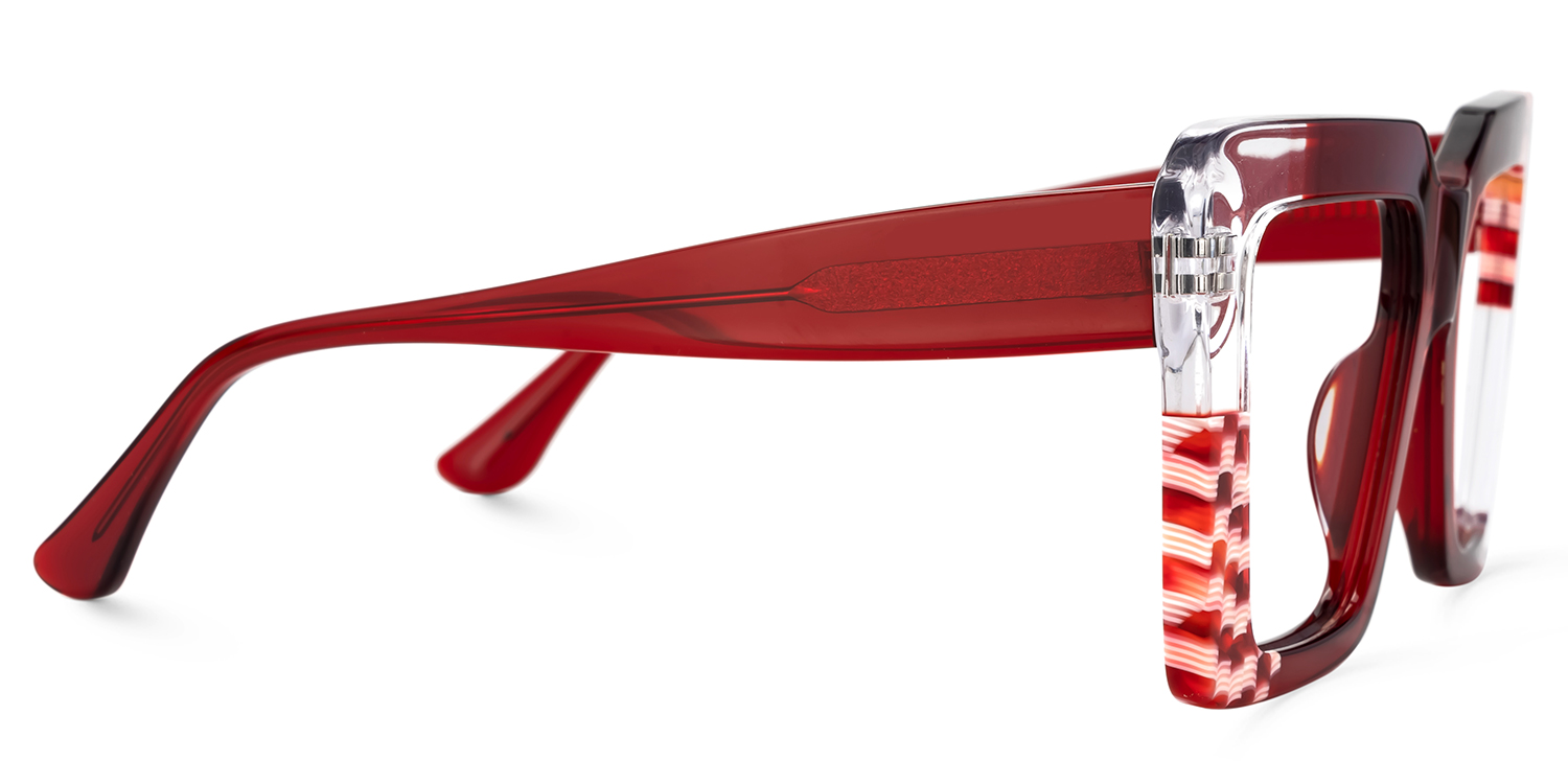 Shamika Rectangle Red Glasses2